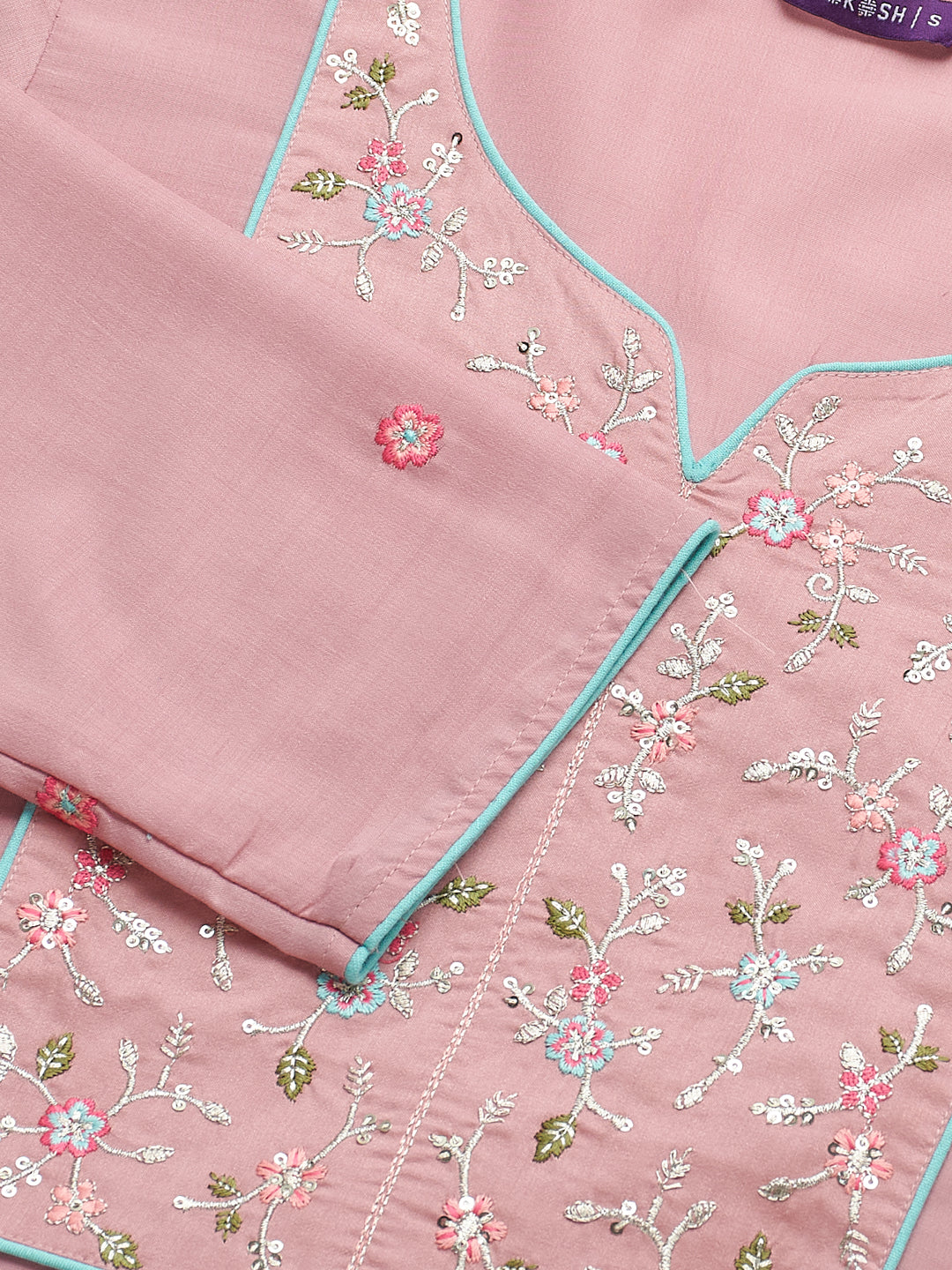Pink Embroidered Chinon Kurta with Dupatta Set for womens 