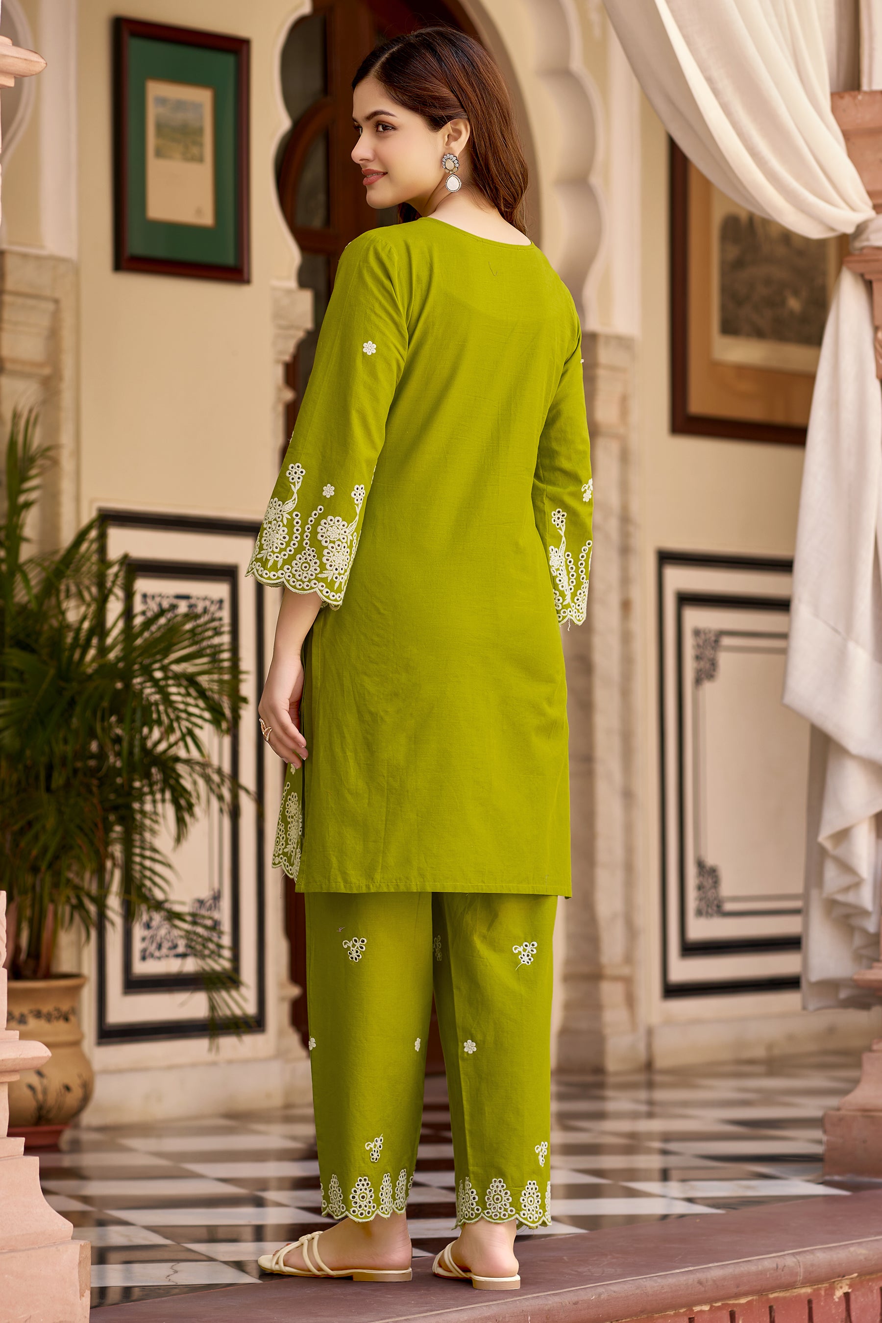 Pista Cotton Embroidered Co-ord Set