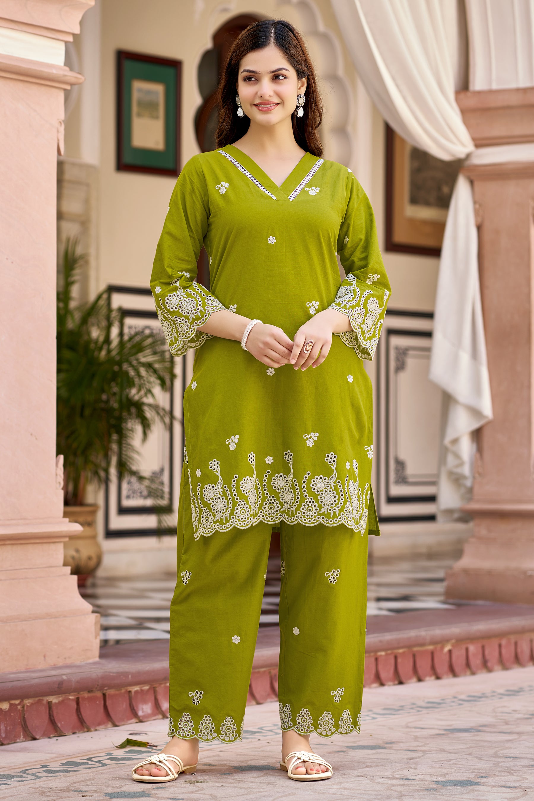 Pista Cotton Embroidered Co-ord Set