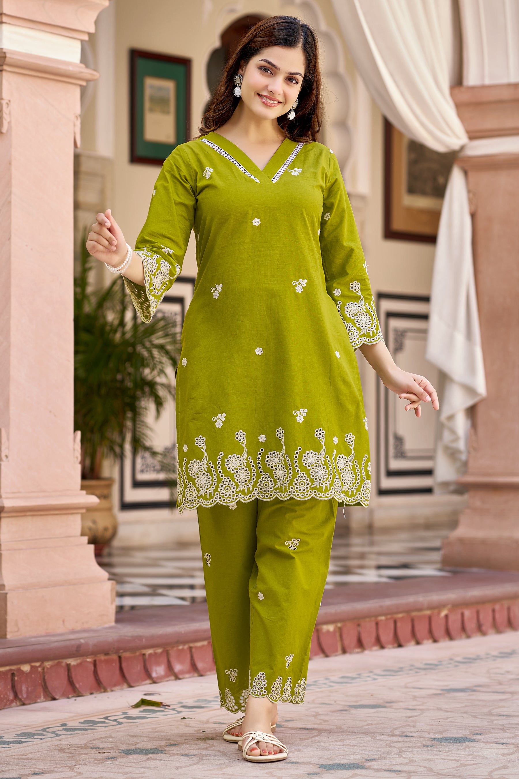 Pista Cotton Embroidered Co-ord Set