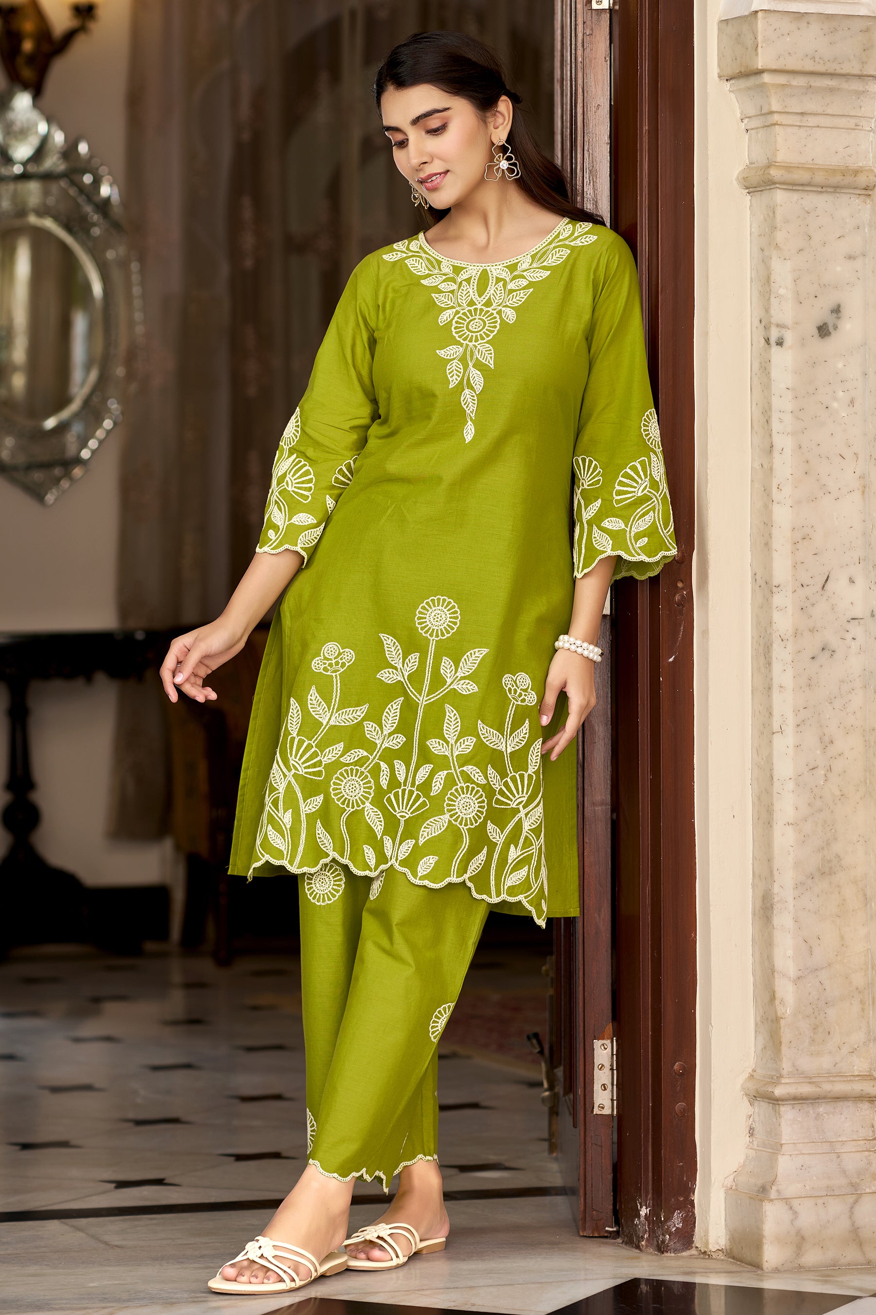 Pista Cotton Embroidered Co-ord Set