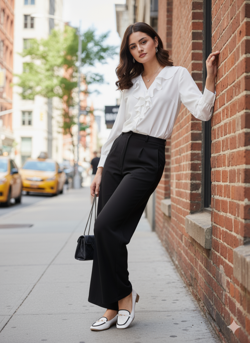 Women's White Polyester Plain Regular Full sleeve Shirt
