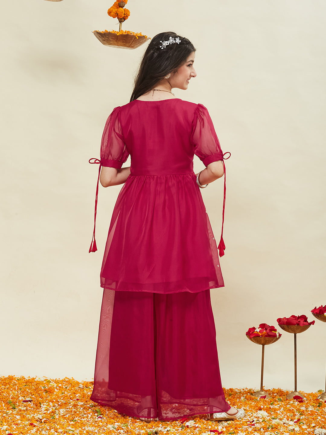 Rani Embroidered Kurti & Sharara Set for Girls