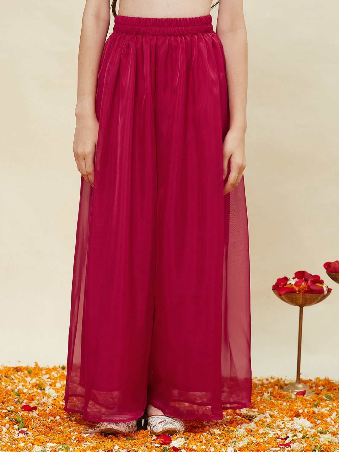 Rani Embroidered Kurti & Sharara Set for Girls