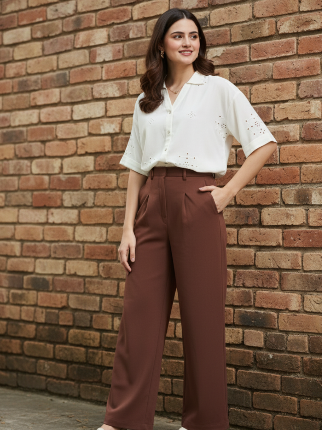 Off-White Casual Printed Shirt in Cotton Blend Fabric for Women