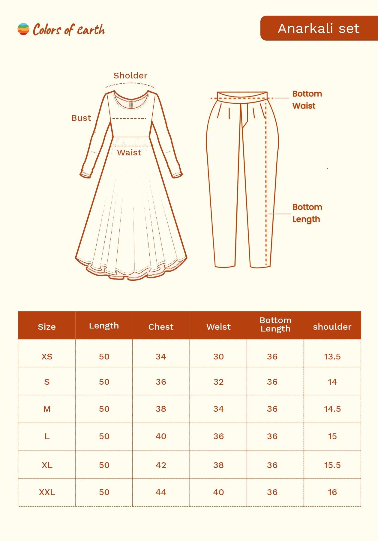 Coffee Embroidered Silk Anarkali Kurta With Dupatta Set